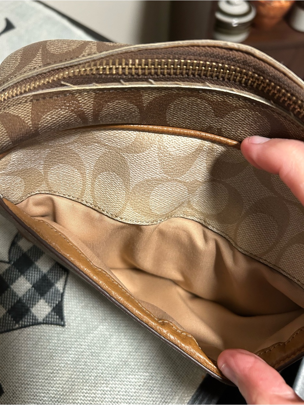 Coach Jamie Multi Signature Camera Crossbody with Tan Leather Trim CA172 - Picture 12 of 16